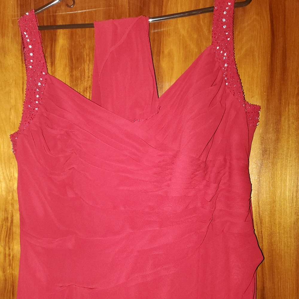 Beautiful Red Gown with matching shawl/wrap